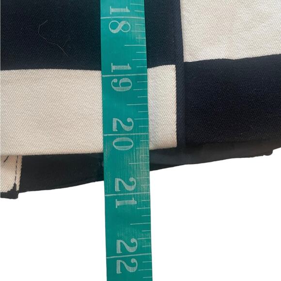 H&M Pencil Skirt 8 Casual Career Stripes Cotton Stretch Midi Zip Blue White - Picture 8 of 9